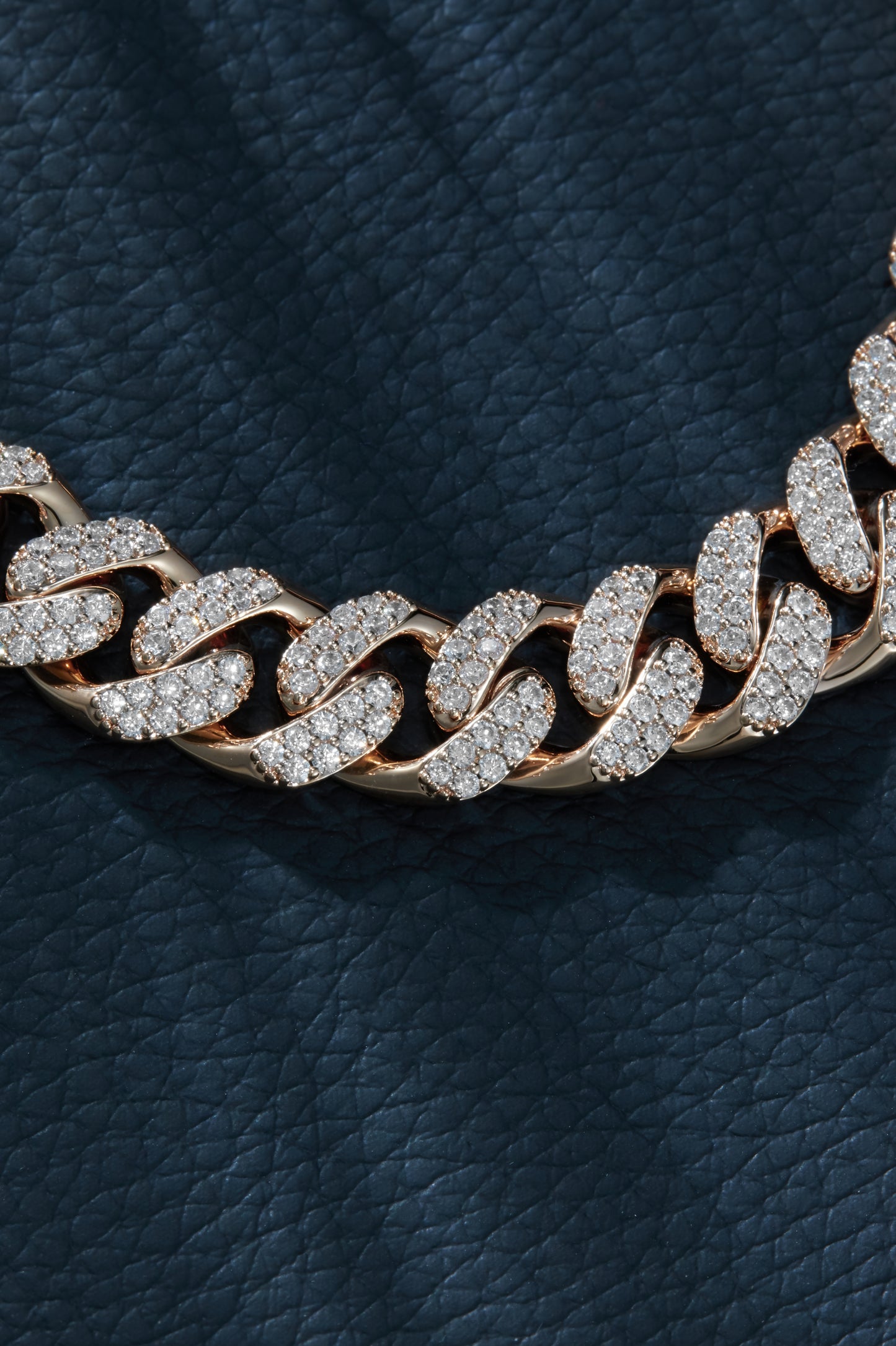 Hip Hop Cube Link Chain Mossanite S925 Bracelet With Rose Gold Plating Custom Accept