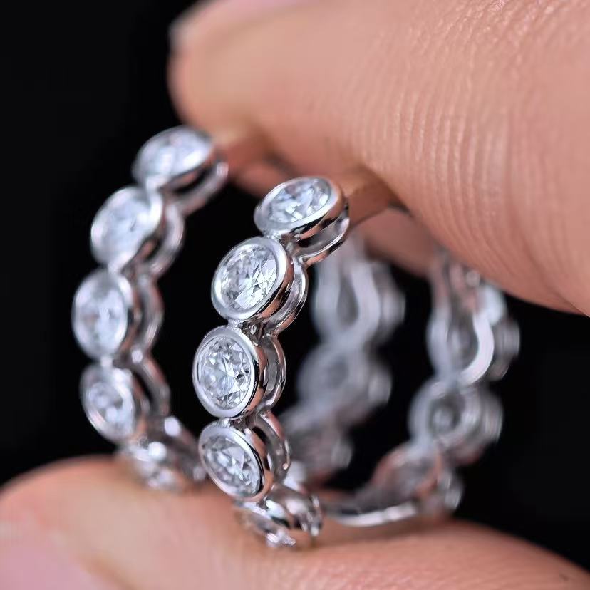 0.907ct Shapeless Lab Diamond Earring|18K Gold Earring, Custom Accept