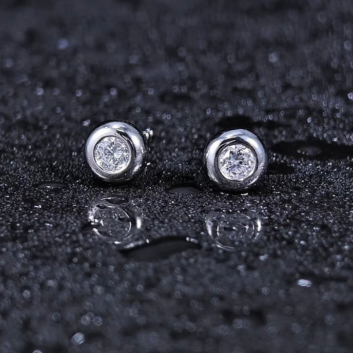 0.184ct Round Classical Lab Diamond Earring|PT-950 Earring, Custom Accept