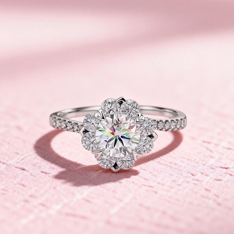 1.04 Ct Round Lab Diamond Ring|PT-950 Platinum Ring, Custom Accept