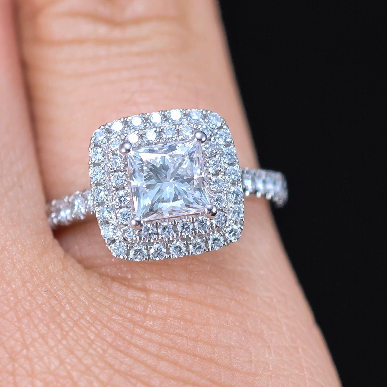 1.628 Ct Square Round Lab Diamond Ring|PT-950 Platinum Ring, Custom Accept