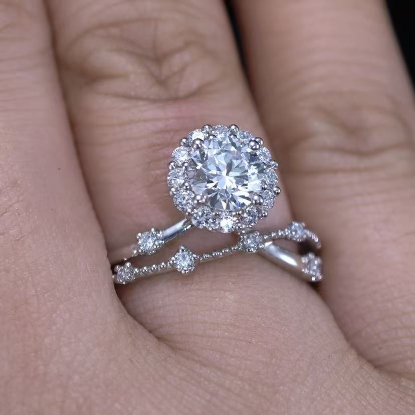 1.421ct Round Lab Diamond Ring|PT-950 Platinum Ring, Custom Accept