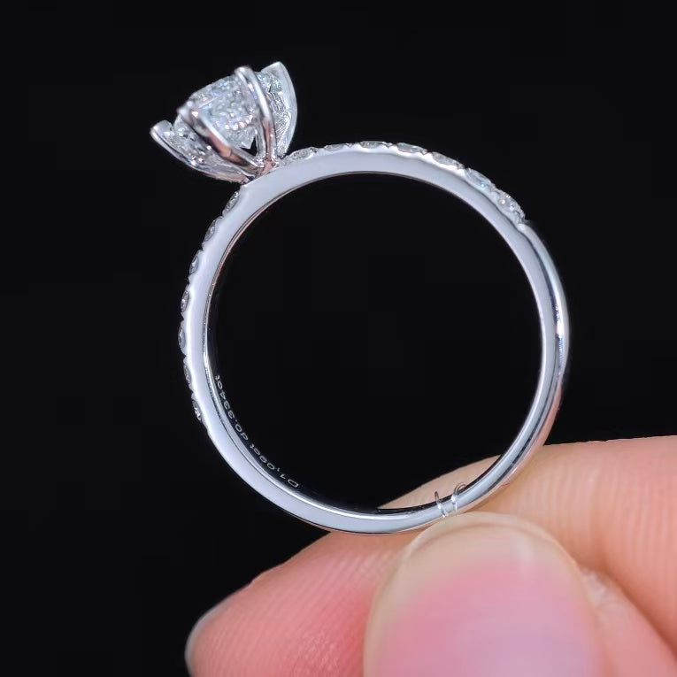 1.424ct Marquise Round Lab Diamond Ring|PT-950 Platinum Ring, Custom Accept