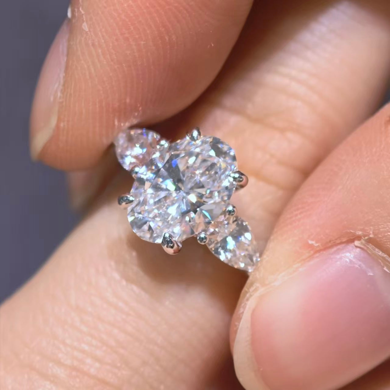 2.605Ct Oval Lab Diamond Ring| AU750 18K Gold Ring, Custom Accept