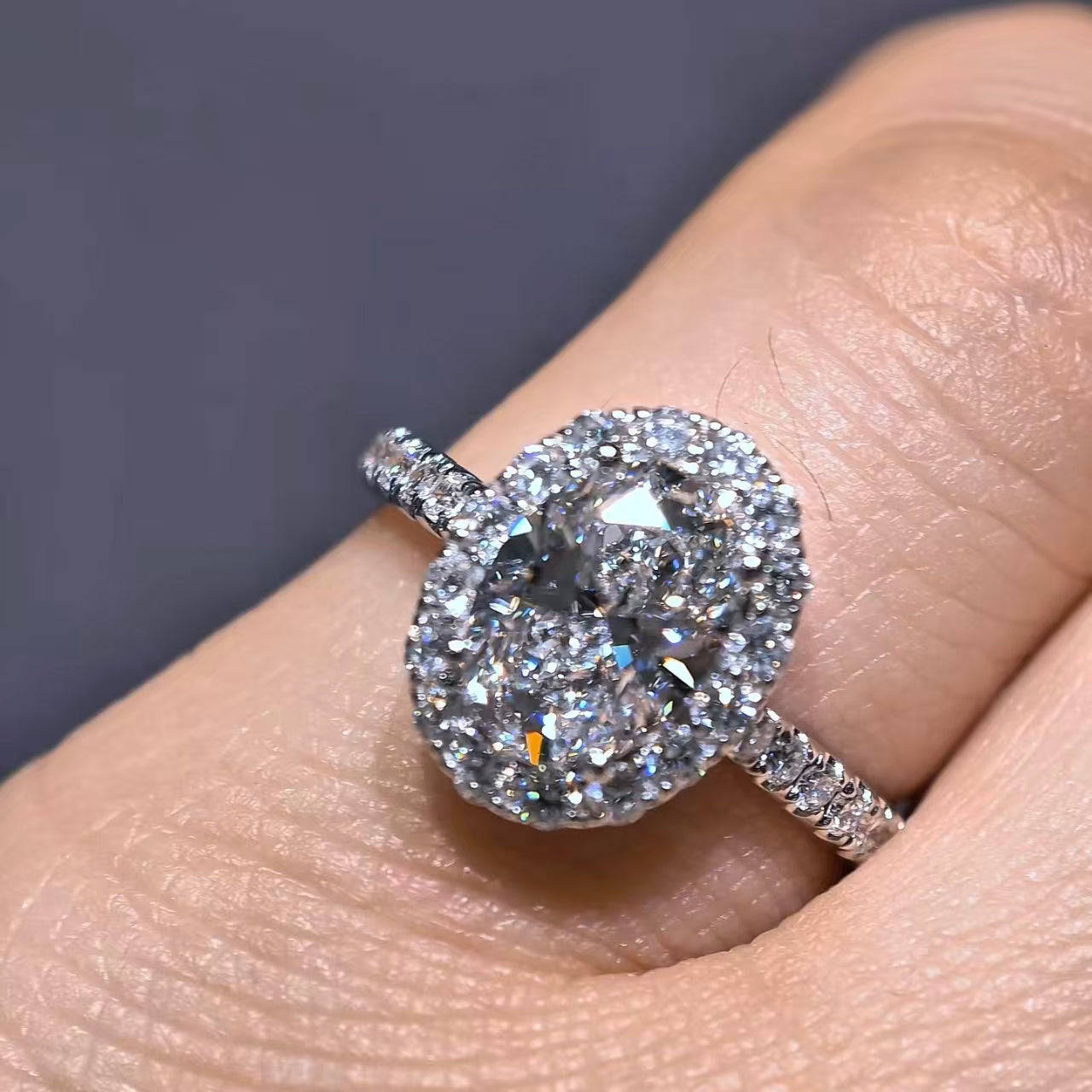 1.512Ct Oval Lab Diamond Ring| AU750 18K Gold Ring, Custom Accept