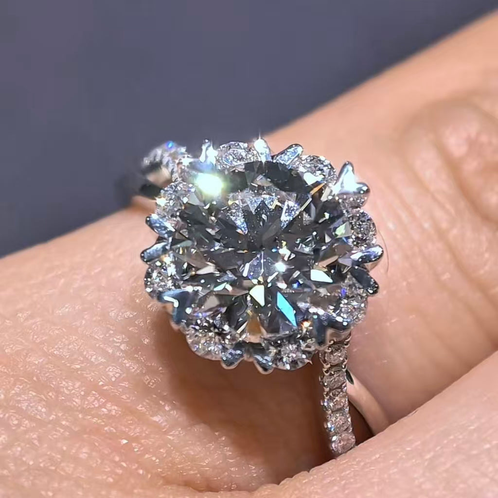 2.564Ct Round Lab Diamond Ring| AU750 18K Gold Ring, Custom Accept