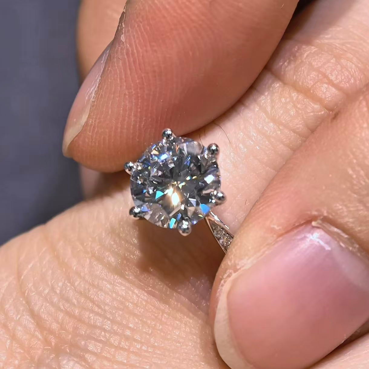 2.115Ct Round Lab Diamond Ring| AU750 18K Gold Ring, Custom Accept