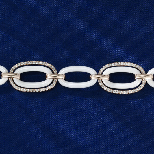 Ceramics Bracelet | Silver plated with rose gold, Custom Available