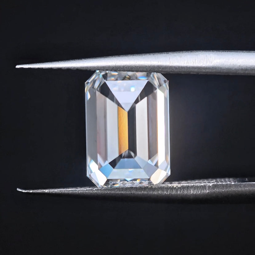3.08ct Rectangle Emerald Cut Lab Diamond | Diamond Loose Gemstone, Custom Accept