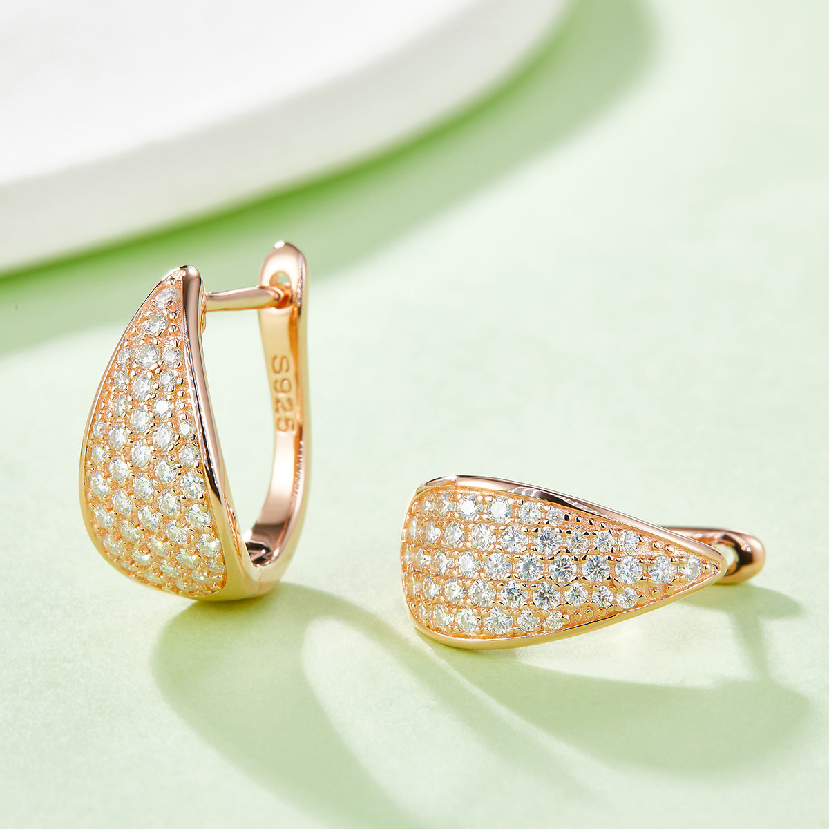 0.57 Ct D Grade Round Mossanite Earring | Gold-Plated S925 Silver, Custom Available