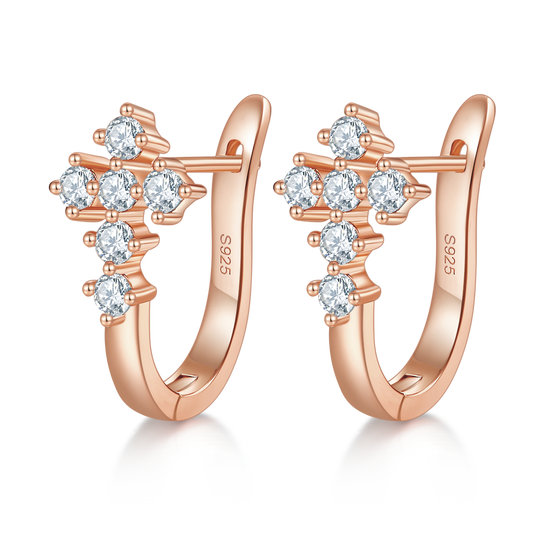 0.72 Ct Dvvs Grade Round Mossanite Earring | Gold-Plated S925 Silver, Custom Available