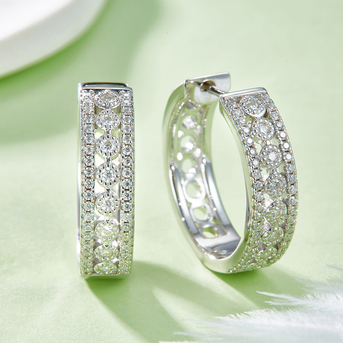 0.74 Ct D Grade Round Mossanite Earring | Gold-Plated S925 Silver, Custom Available