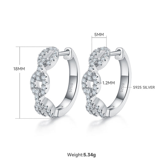 0.58 Ct D Grade Round Mossanite Earring | Gold-Plated S925 Silver, Custom Available