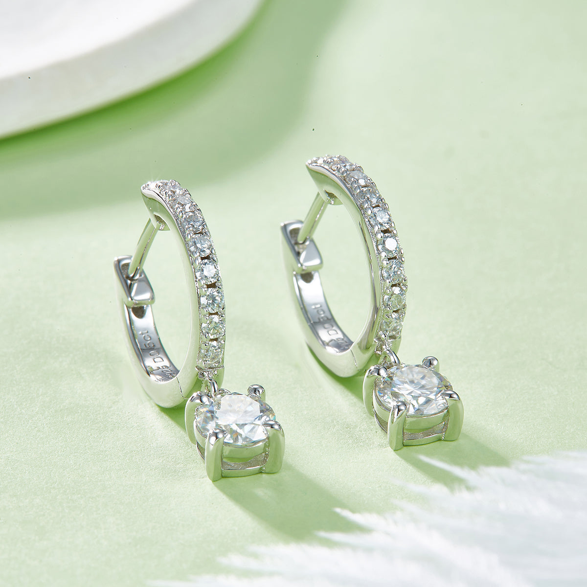 1.35Ct D Grade Round Mossanite Earring | Gold-Plated S925 Silver, Custom Available
