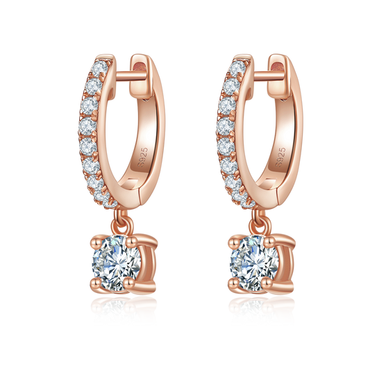 1.35Ct D Grade Round Mossanite Earring | Gold-Plated S925 Silver, Custom Available