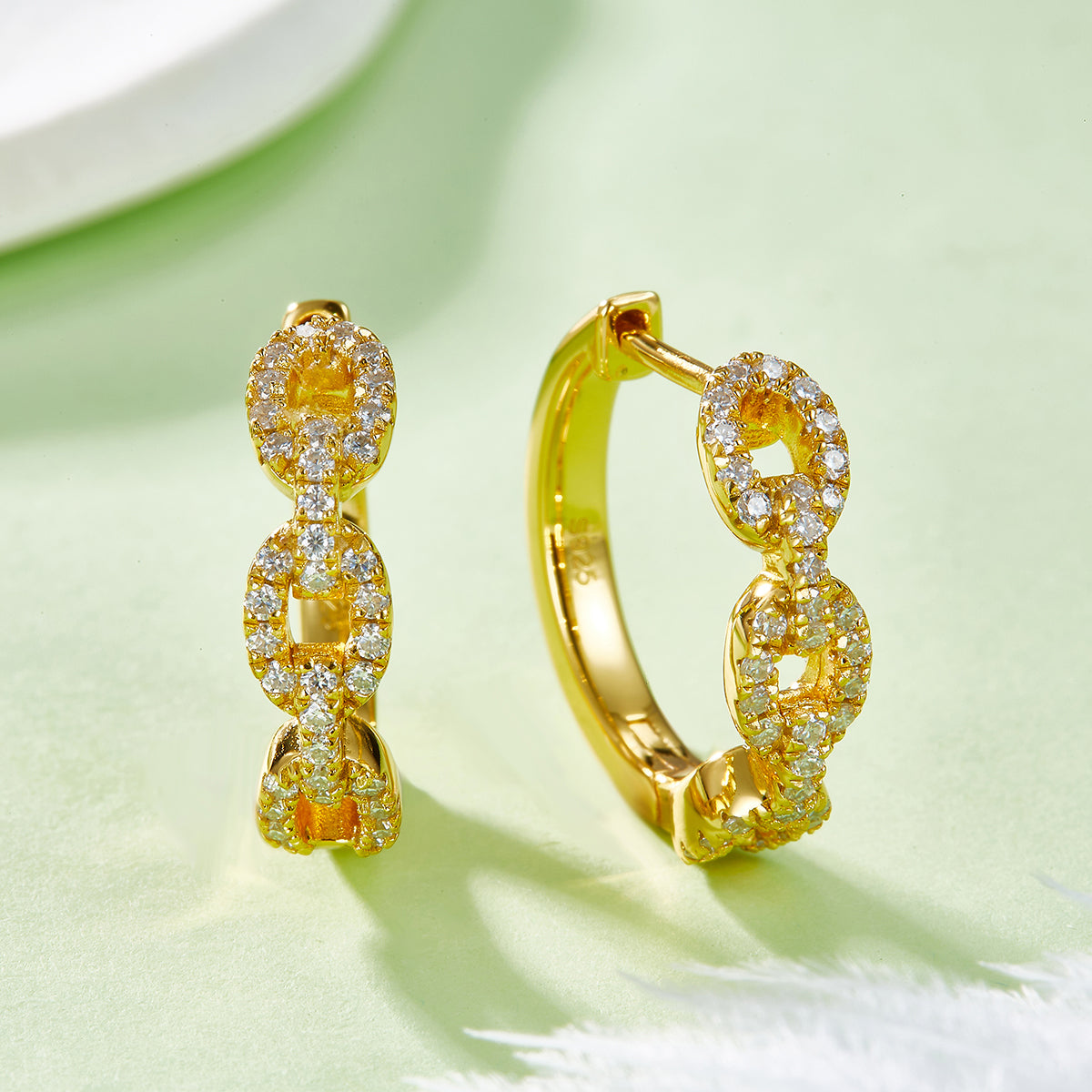 0.58 Ct D Grade Round Mossanite Earring | Gold-Plated S925 Silver, Custom Available