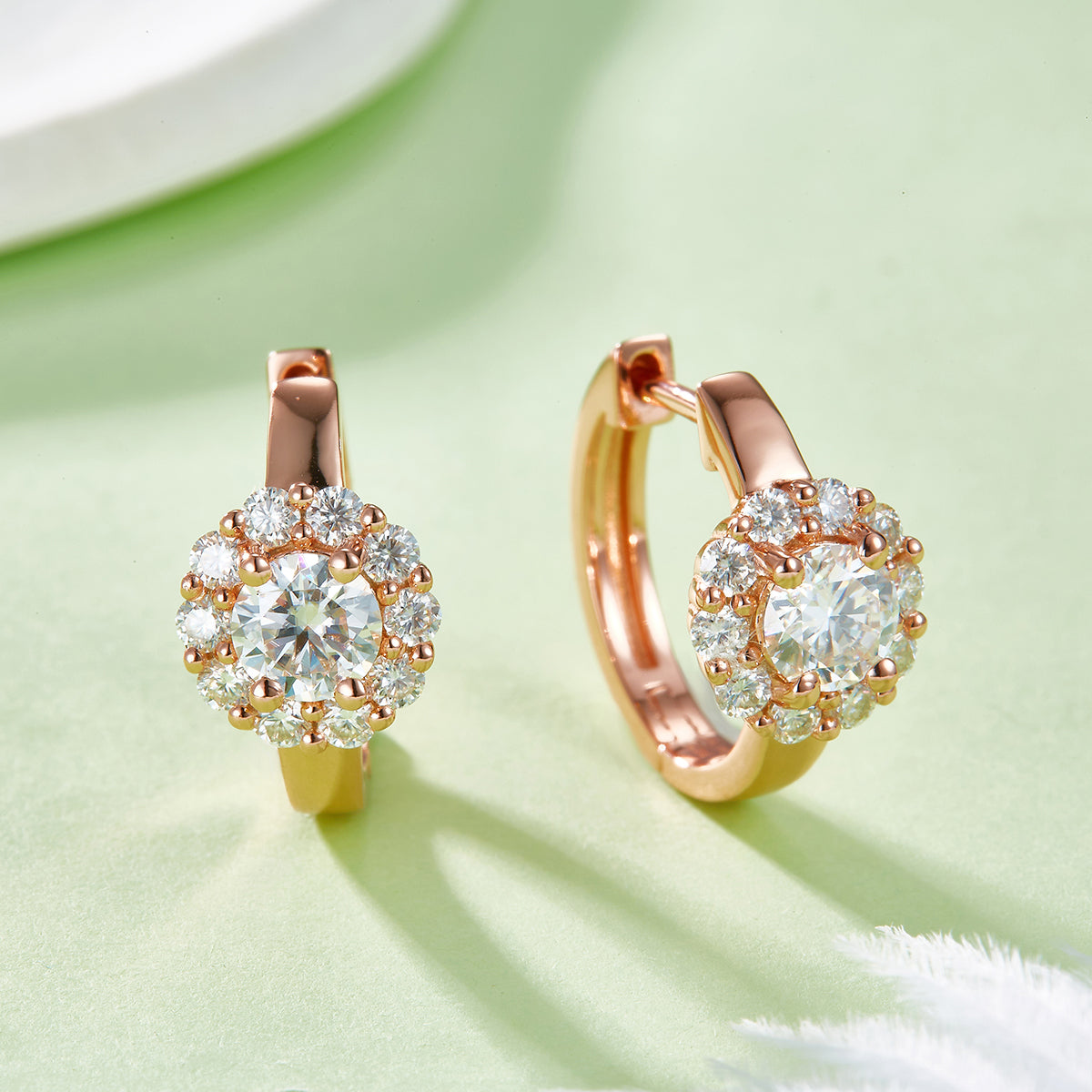 1.6Ct D Grade Round Mossanite Earring | Gold-Plated S925 Silver, Custom Available