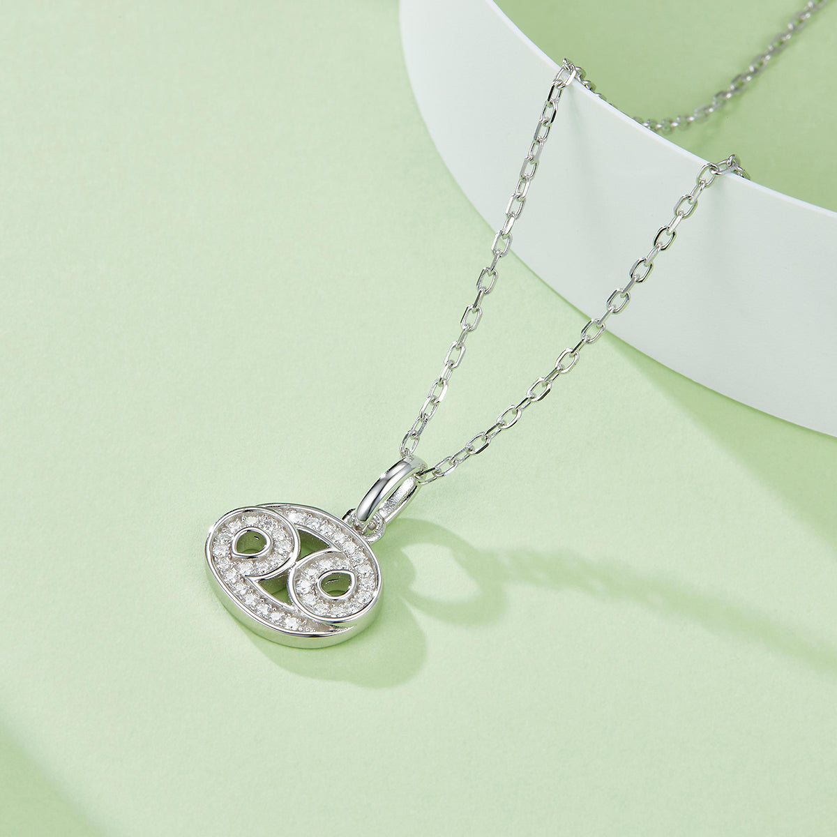 Cancer Zodiac Moissanite Necklace | S925 With 18K White Gold Plating, Customize