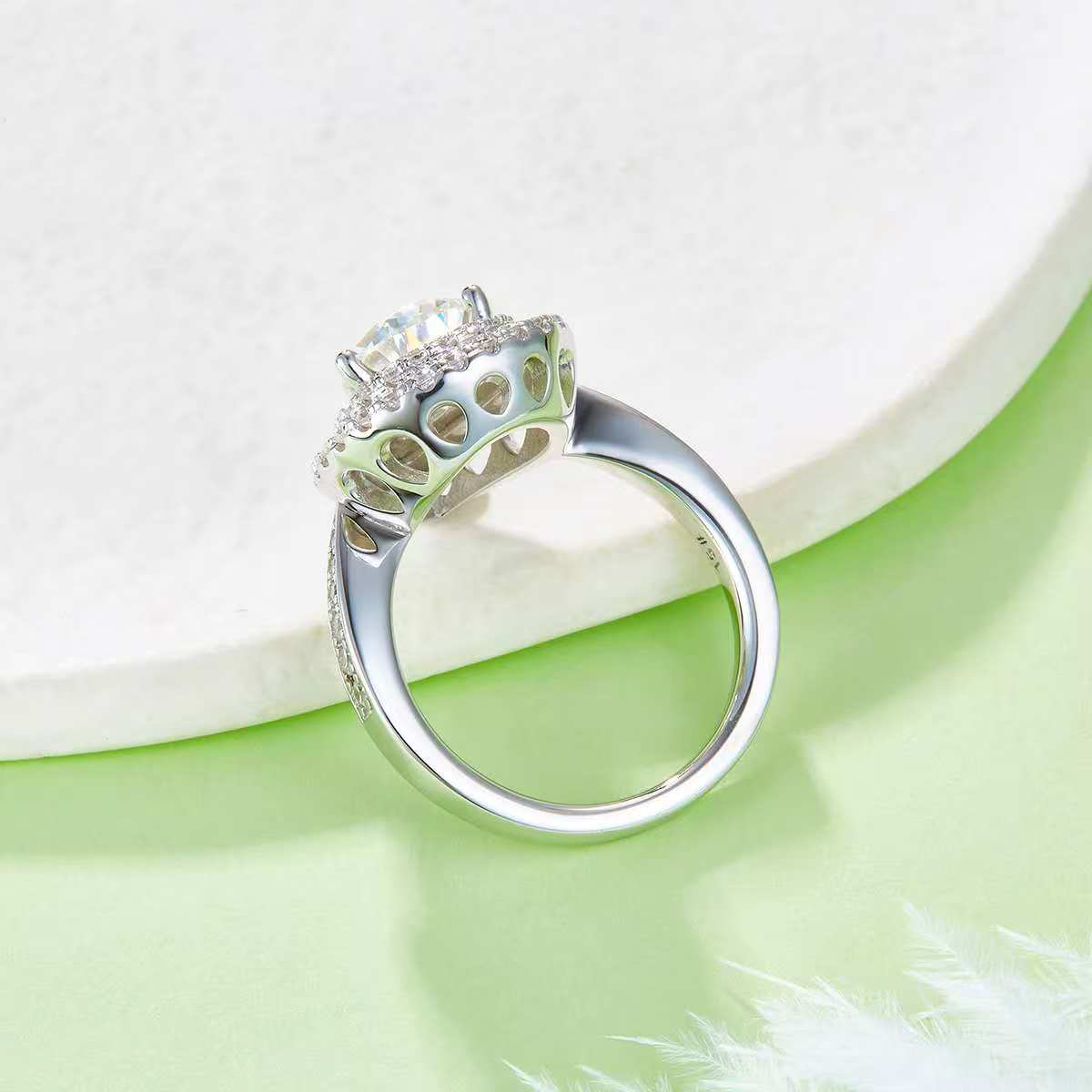2Ct Pear Mossanite Women Ring | White Gold-Plated S925 Silver, Custom Available