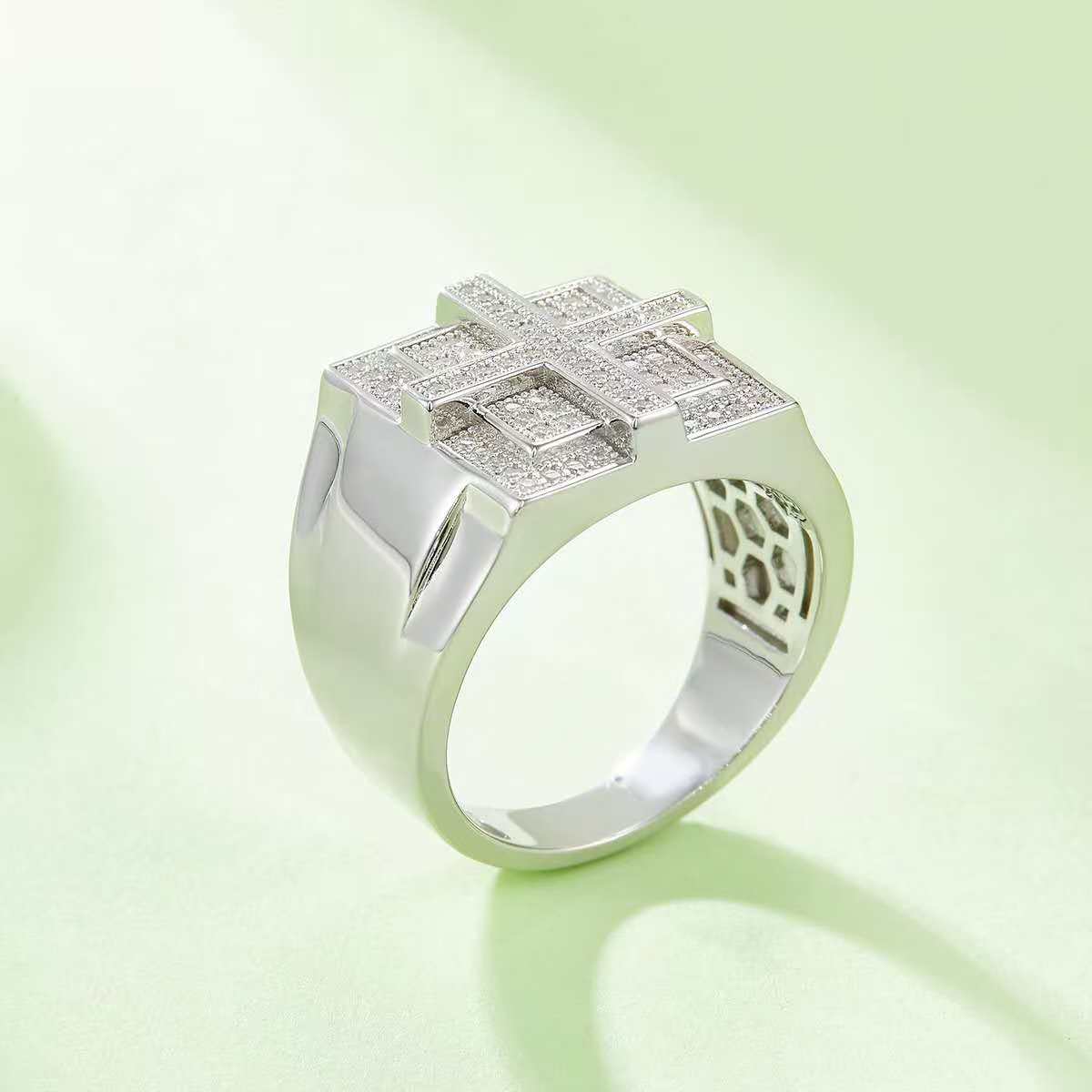 0.53Ct Round Mossanite Men Ring |18K White Gold-Plated S925 Silver, Custom Available