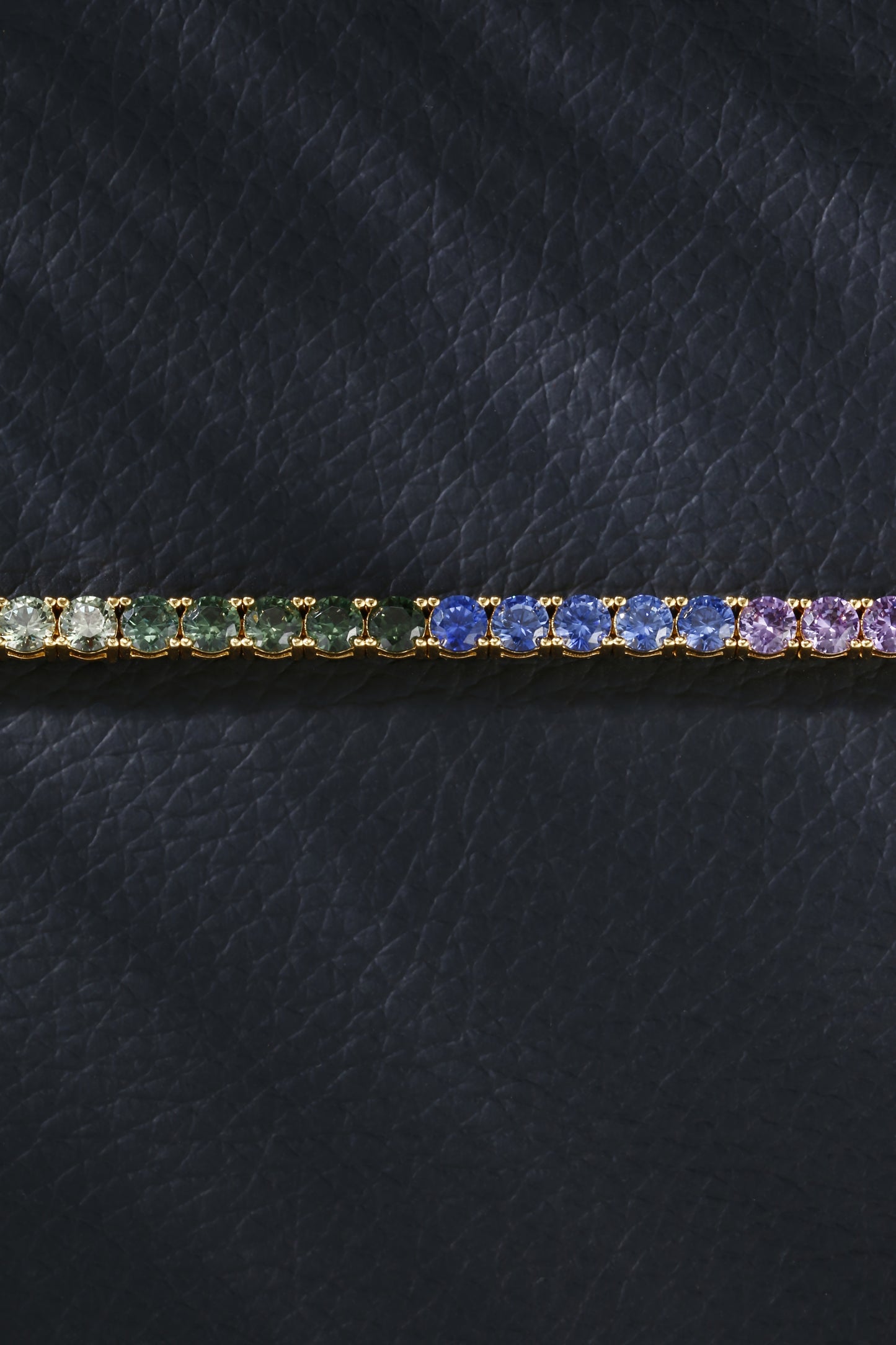 3.5mm Rainbow Corundum Tennis Bracelet | 18K Gold-Plated S925 Silver, Custom Available