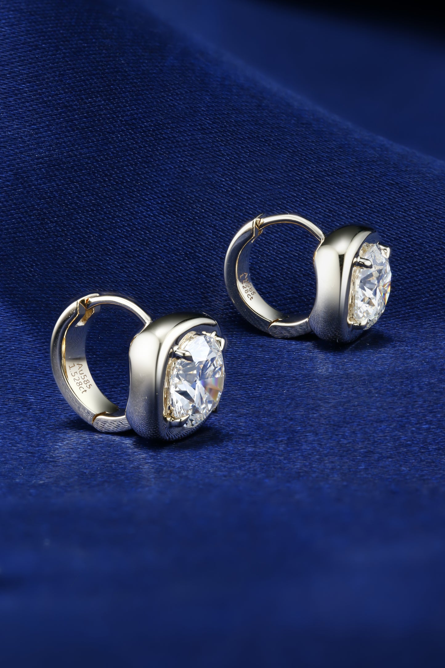 3ct Round Lab Diamond Earring| 14K Gold Earring, Custom Accept