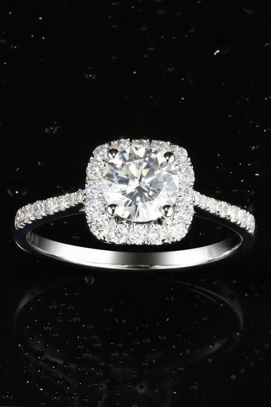 1ct Round Mossanite Women Ring | White Gold-Plated S925 Ring, Custom Available