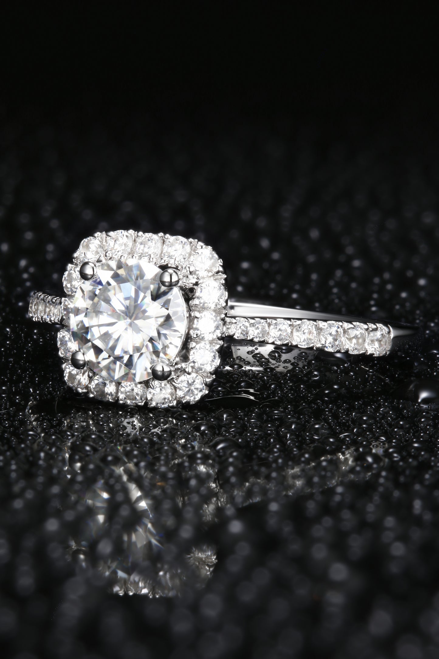 1ct Round Mossanite Women Ring | White Gold-Plated S925 Ring, Custom Available