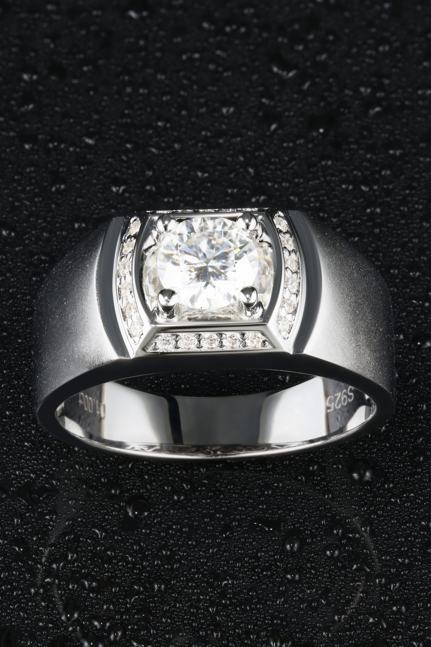 1ct Round Mossanite Women Ring | White Gold-Plated S925 Ring, Custom Available