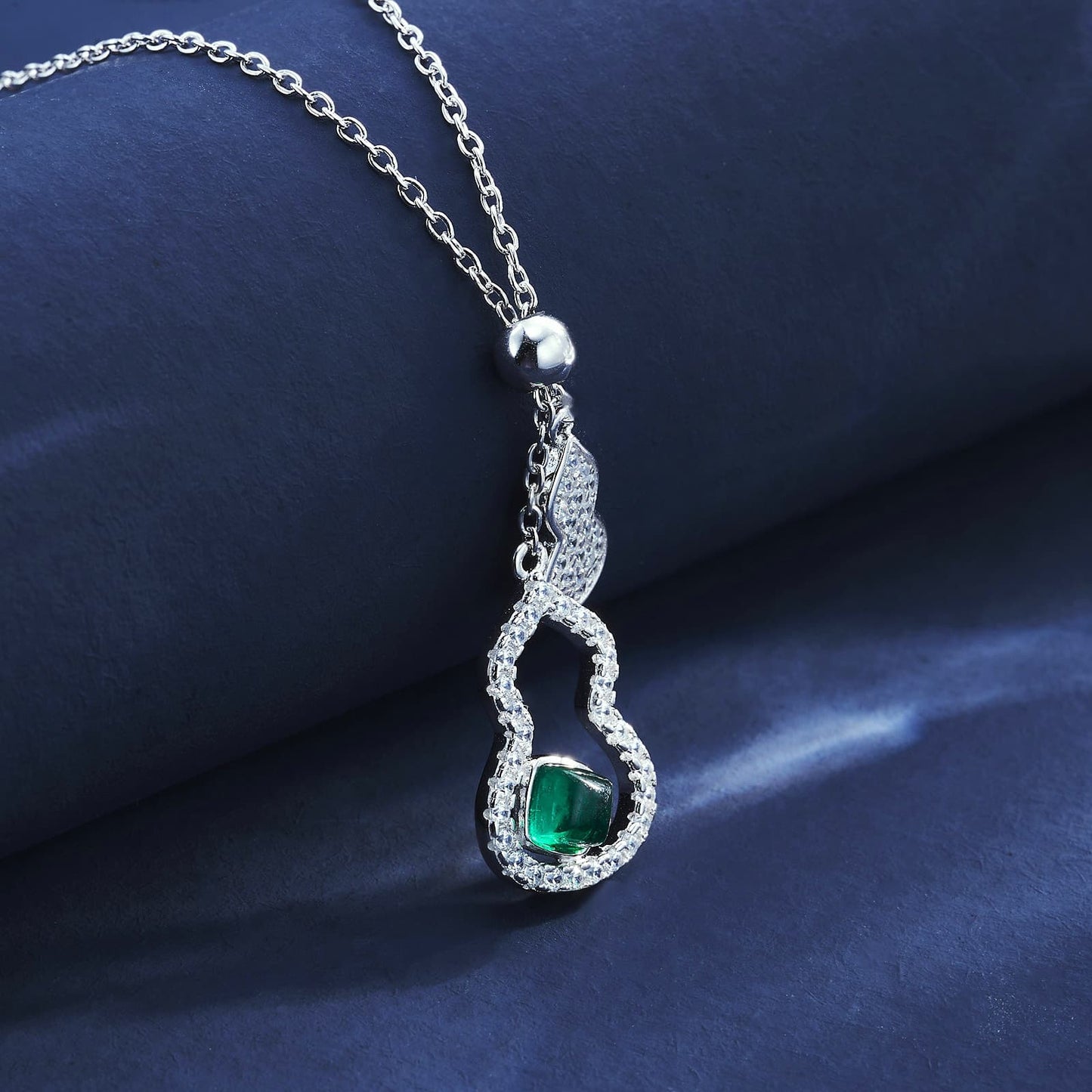 4*4 MM 0.4 Ct Square Lab Emerald Necklace | Rhodium-Plated S925 Silver, Custom Available