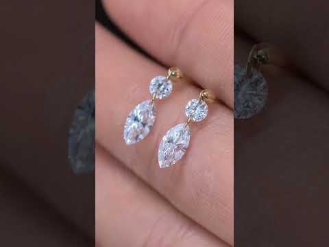 1.35ct Shapeless Lab Diamond Earring|18K Gold Earring, Custom Accept