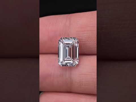 4.08ct Rectangle Emerald Cut Lab Diamond | Diamond Loose Gemstone, Custom Accept