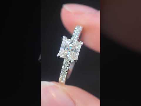 Round Mossanite Women Ring | White Gold-Plated S925 Ring, Custom Available