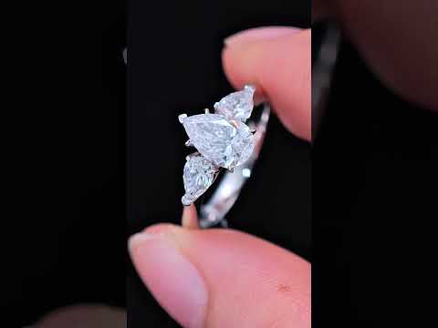 1.611ct Pear Lab Diamond Ring|PT-950 Platinum Ring, Custom Accept
