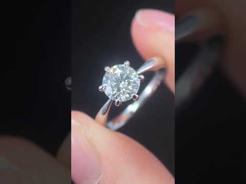 1ct Round Mossanite Women Ring | White Gold-Plated S925 Ring, Custom Available