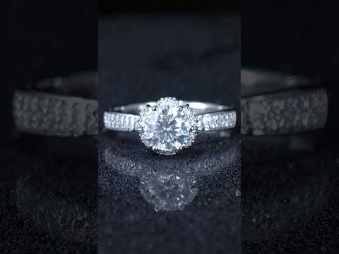 1ct Round Mossanite Women Ring | White Gold-Plated S925 Ring, Custom Available