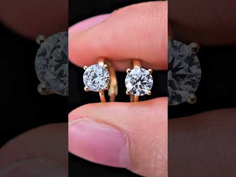 2.07ct Round Lab Diamond Earring|18K Gold Earring, Custom Accept