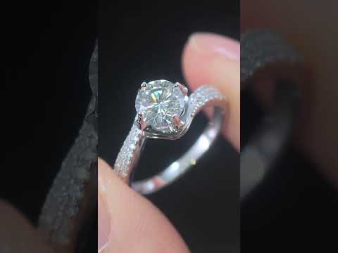 1ct Round Mossanite Women Ring | White Gold-Plated S925 Ring, Custom Available