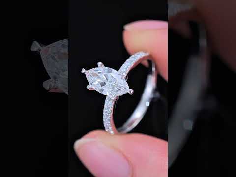 1.424ct Marquise Round Lab Diamond Ring|PT-950 Platinum Ring, Custom Accept