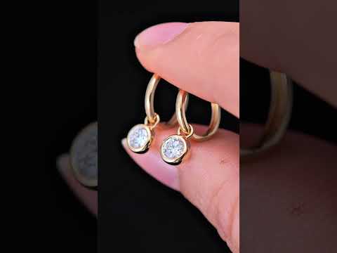 1.055ct Round Lab Diamond Earring|18K Gold Earring, Custom Accept