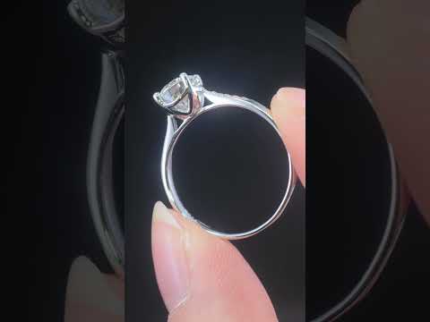 1ct Round Mossanite Women Ring | White Gold-Plated S925 Ring, Custom Available