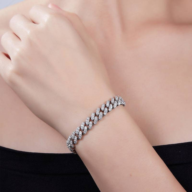 Mossanite Cuban S925 Bracelet