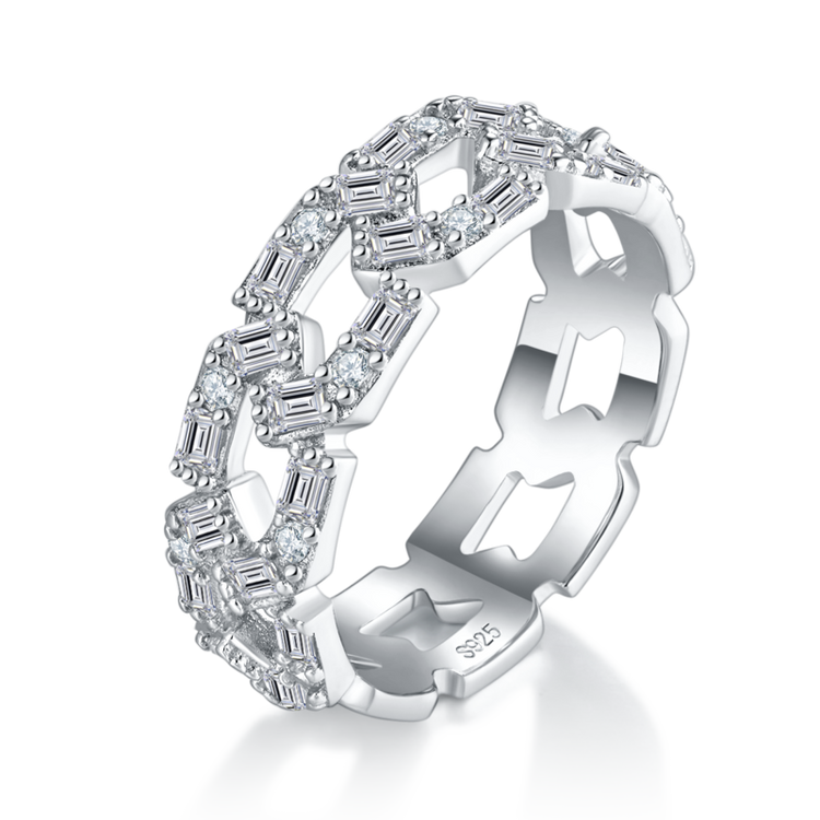 Mossanite Cuban S925 Ring