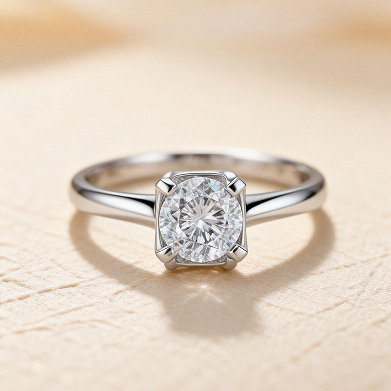 1.025 Ct Round Lab Diamond Ring|PT-950 Platinum Ring, Custom Accept