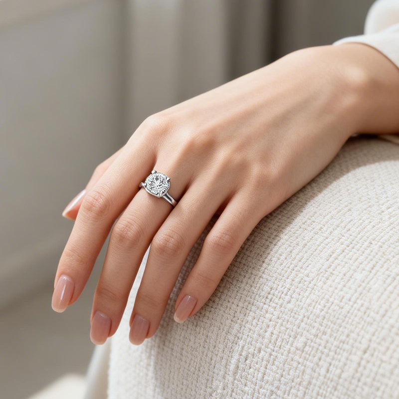 1.025 Ct Round Lab Diamond Ring|PT-950 Platinum Ring, Custom Accept