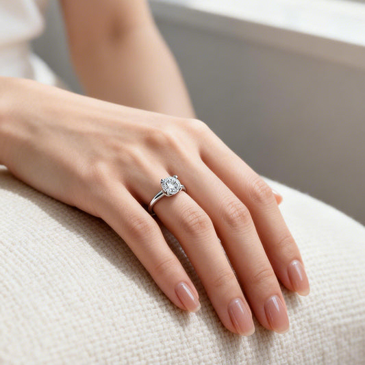 1.025 Ct Round Lab Diamond Ring|PT-950 Platinum Ring, Custom Accept