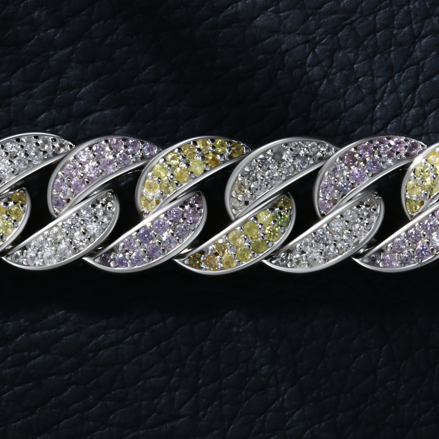 Lab Sapphire Cuban Link Necklace | 18K Gold-Plated S925 Silver, Custom Available