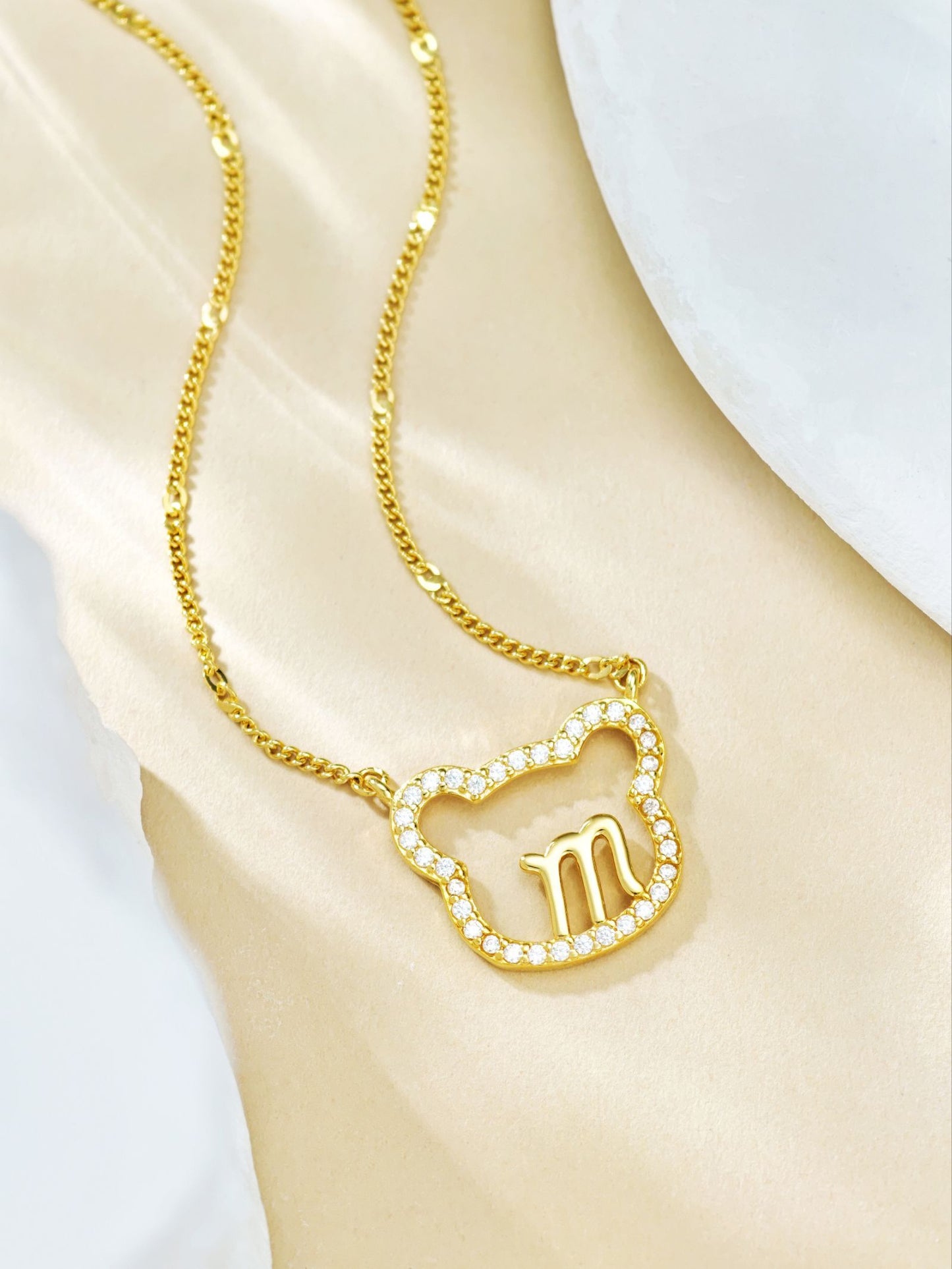 Fashion Bear Shape Necklace Gold-Plated S925 Necklace, Custom Available