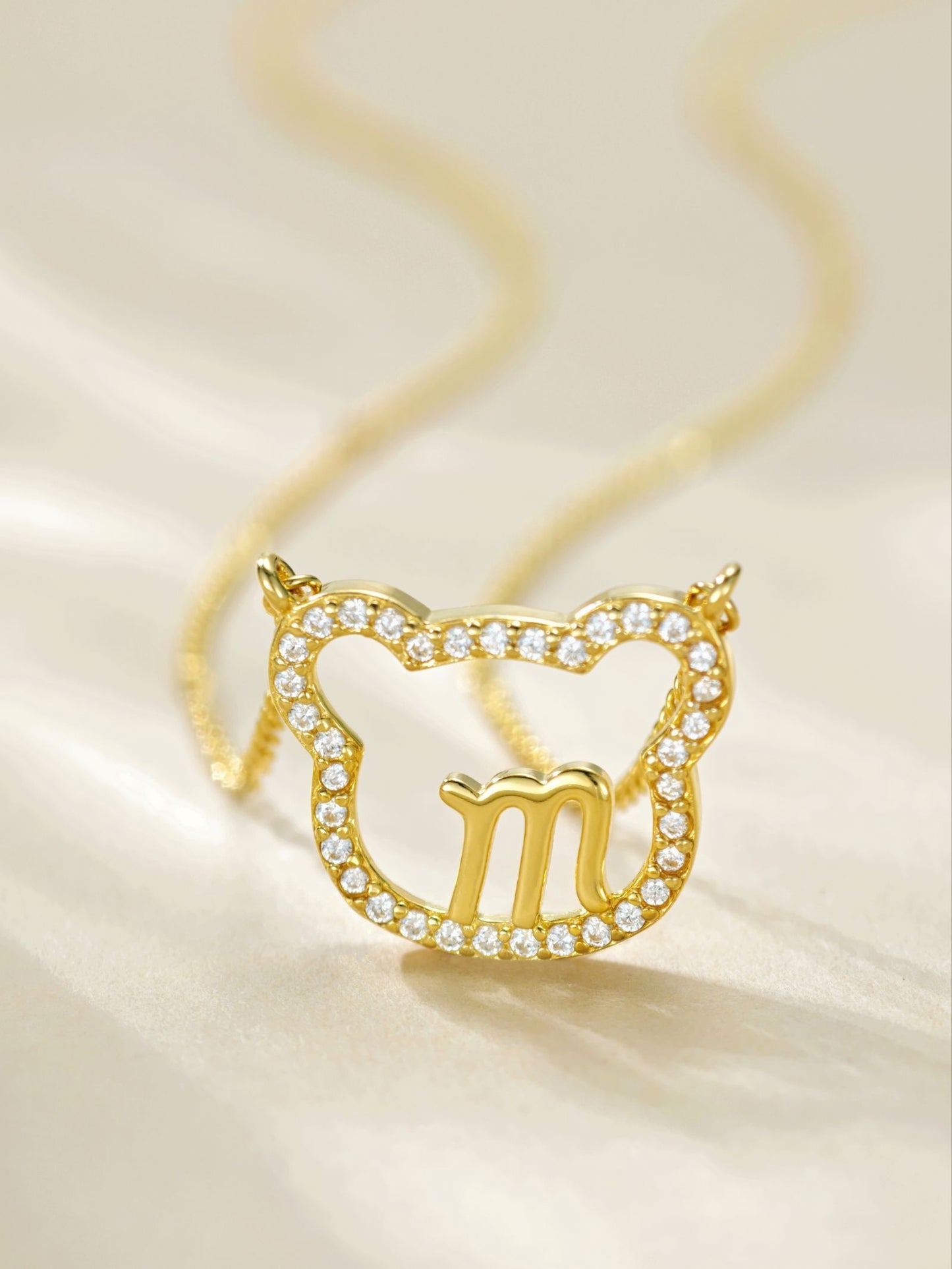 Fashion Bear Shape Necklace Gold-Plated S925 Necklace, Custom Available
