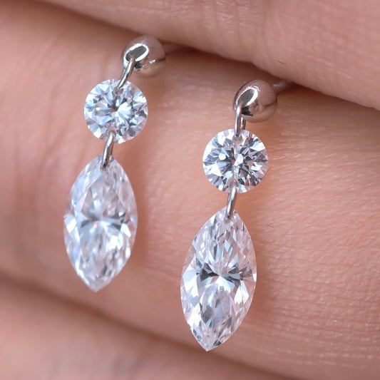 1.35ct Shapeless Lab Diamond Earring|18K Gold Earring, Custom Accept
